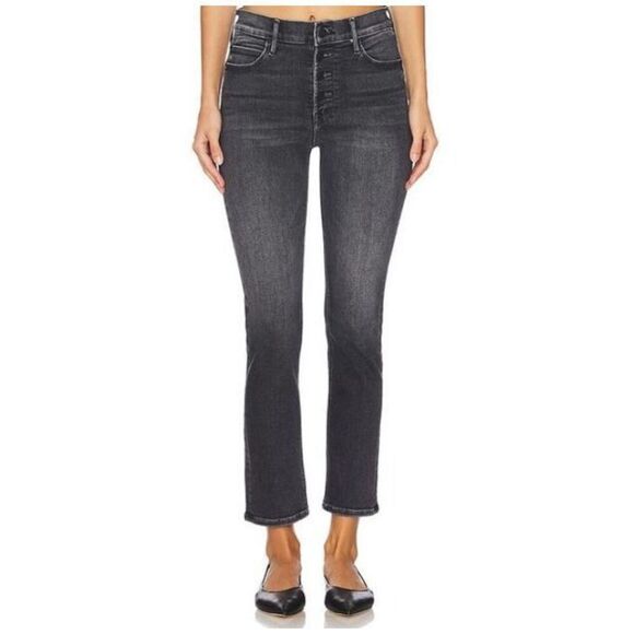 Mother Jeans Black The Mid Rise Dazzler Ankle Step Fray Lighting Up Lanterns - W - Picture 1 of 12